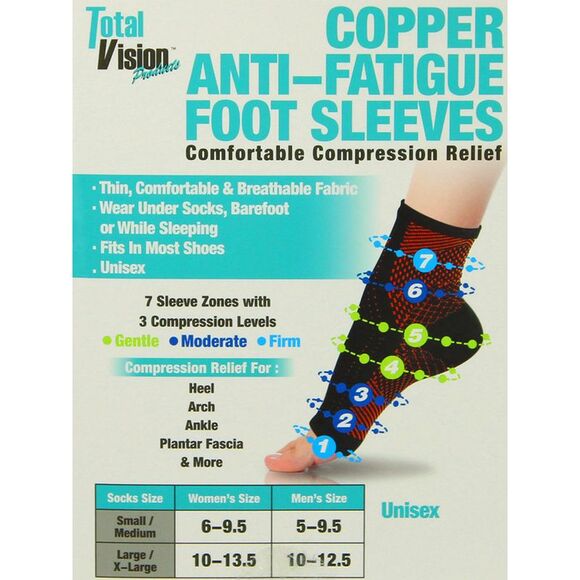 Copper Compression Recovery Foot Support Socks - Picture 3 of 3